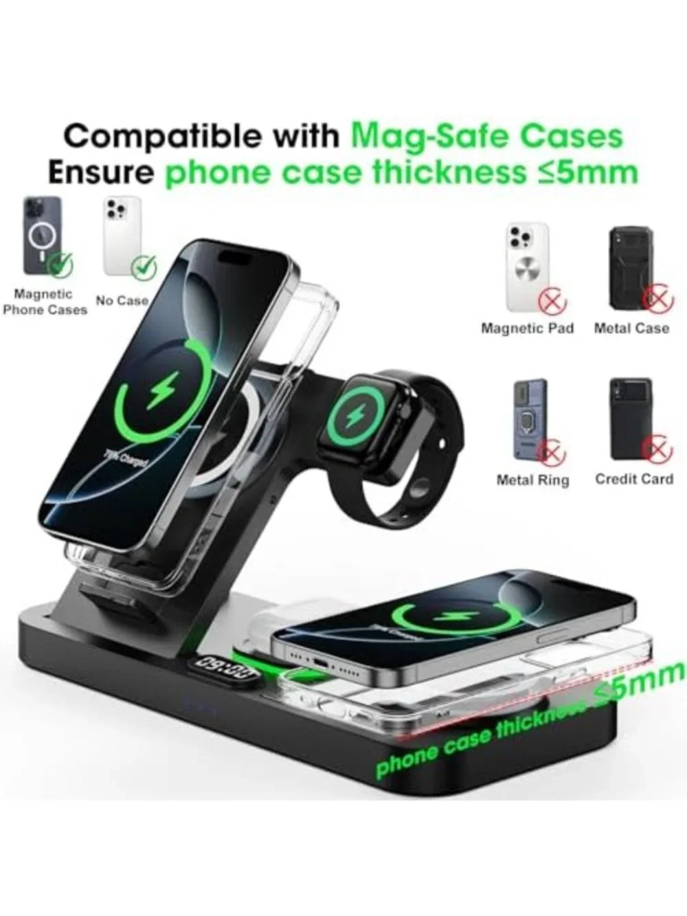 Foldable Dual Wireless Charging Station for Phones - Perfect for Couples